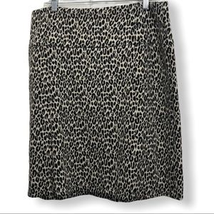Sharagano leopard cheetah print knit skirt